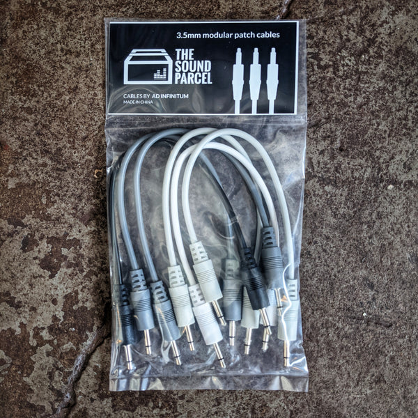Sound Parcel 3.5mm Modular Patch Cable / Gray Scale 6-pack