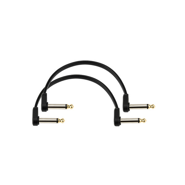 D'Addario Flat Patch Cable, 6in Offset Right Angle, Twin Pack