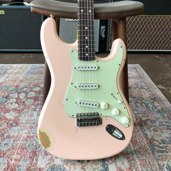 Nash S-63 Stratocaster, Shell Pink with Medium Aging
