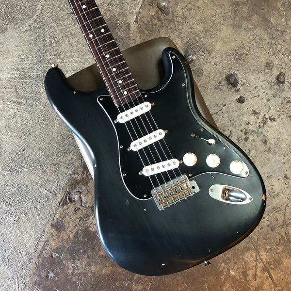Nash S-63 Stratocaster, Black with Light Aging, Matching Headstock