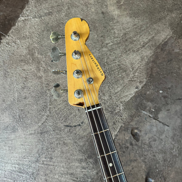 Nash JB-63 Jazz Bass, Sonic Blue with Heavy Aging