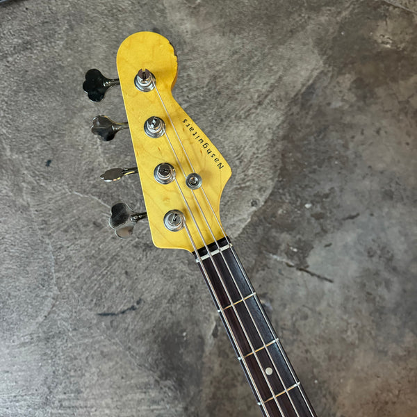 Nash JB-63 Jazz Bass, Olympic White with Medium Aging