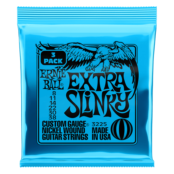 Ernie Ball Extra Slinky 3 Pack - 8-38 gauge
