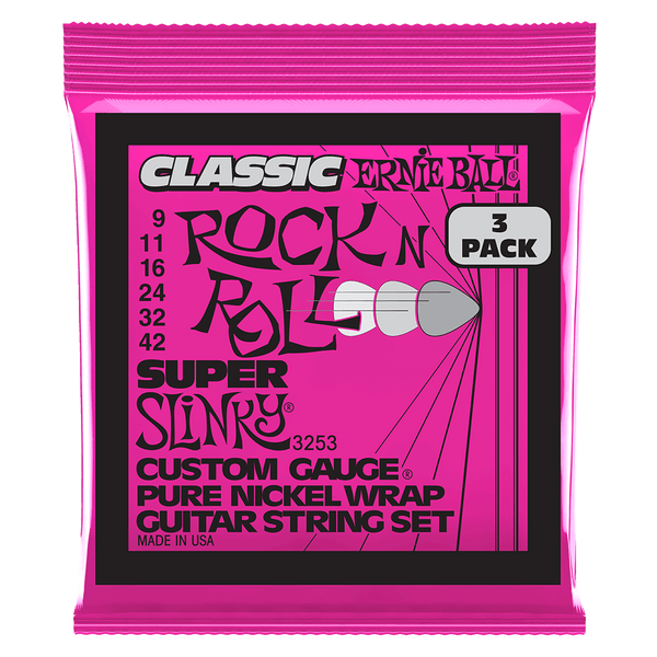 Ernie Ball Classic Rock n Roll Super Slinky 3 Pack - 9-42 gauge