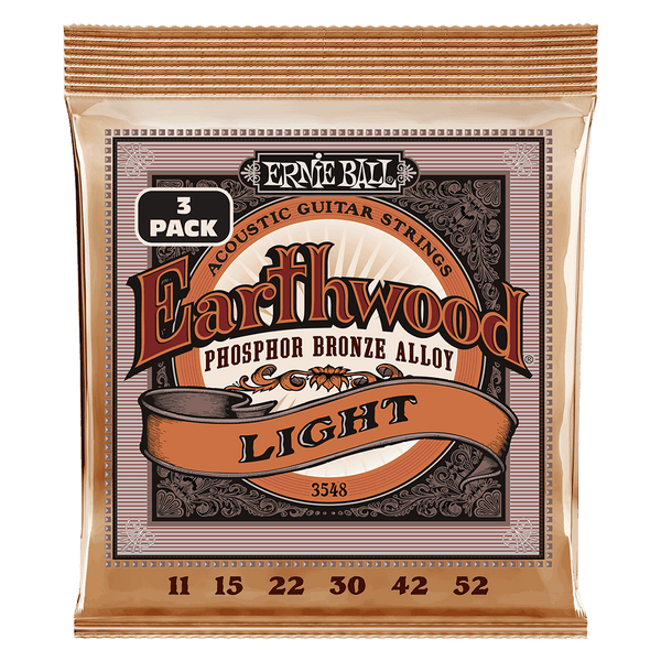Ernie Ball Earthwood Light 3 Pack - 11-52 gauge