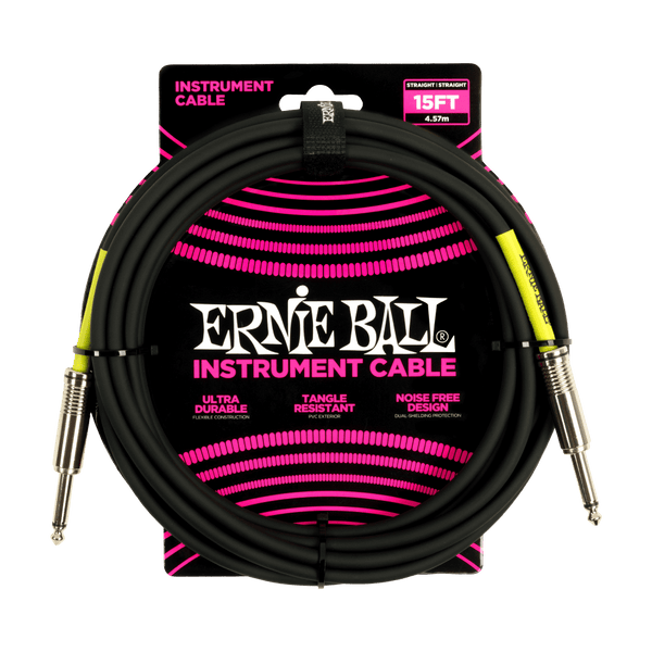 Ernie Ball Classic Instrument Cable Straight/Straight 15ft - Black