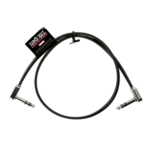 Ernie Ball Flat Ribbon Stereo Patch Cable 24 in - Black - Single