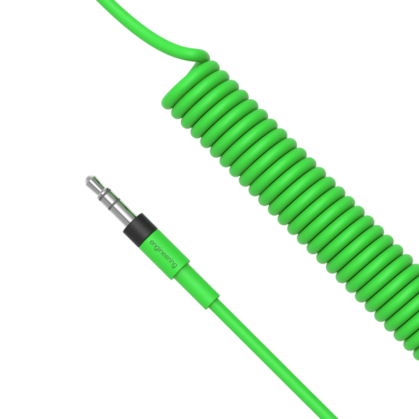Teenage Engineering audio cable curly 1200 mm neon green