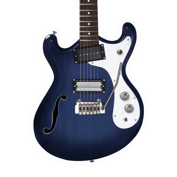 Danelectro 66BT Classic Semi-Hollow Baritone Guitar - Transparent Blue