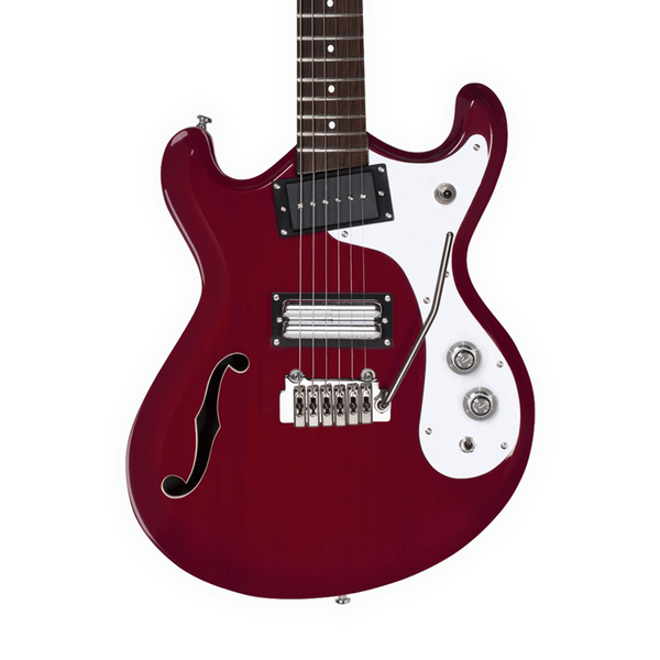 Danelectro 66BT Classic Semi-Hollow Baritone Guitar - Transparent Red
