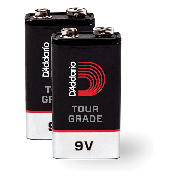 D'Addario Tour-Grade 9V Battery, 2 pack