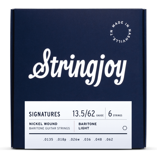 Stringjoy Signatures | Baritone Balanced Light Gauge (13.5-62) Nickel Wound Electric Guitar Strings