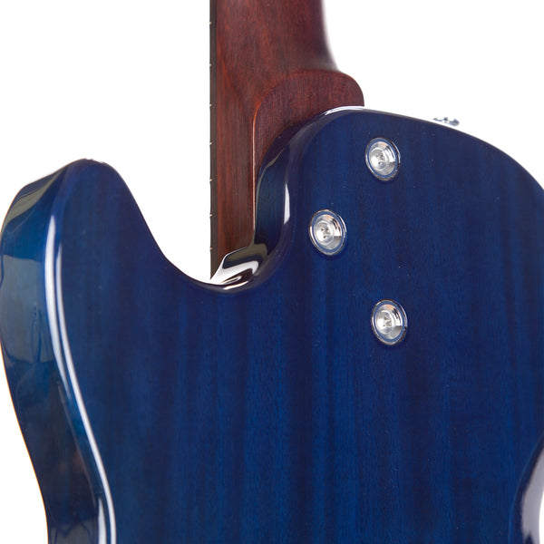 Harmony Jupiter Electric Guitar, Limited Edition Flame Maple Top Transparent Blue