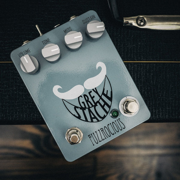 Fuzzrocious Grey Stache with Diode and Momentary Oscillation Mods