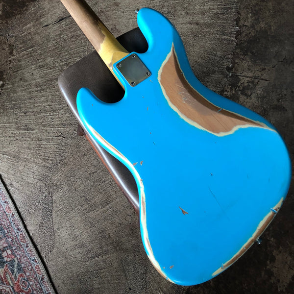 Nash JB-63 Jazz Bass, Daphne Blue with Heavy Aging TSP-14