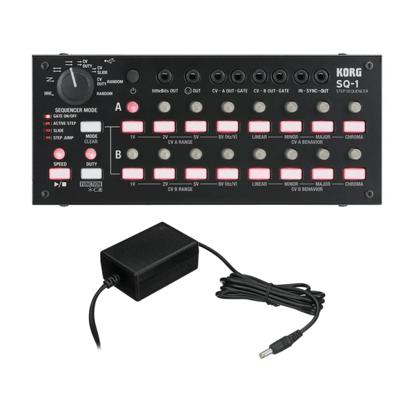 Korg SQ-1 Step Sequencer and PA-100 Volca AC Power Adapter Bundle