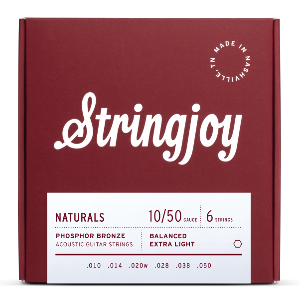 Stringjoy Naturals | Extra Light (10-50) Phosphor Bronze Acoustic Guitar Strings