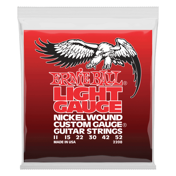 Ernie Ball Light Nickel Wound w/ wound G Electric Guitar Strings - 11-52 Gauge