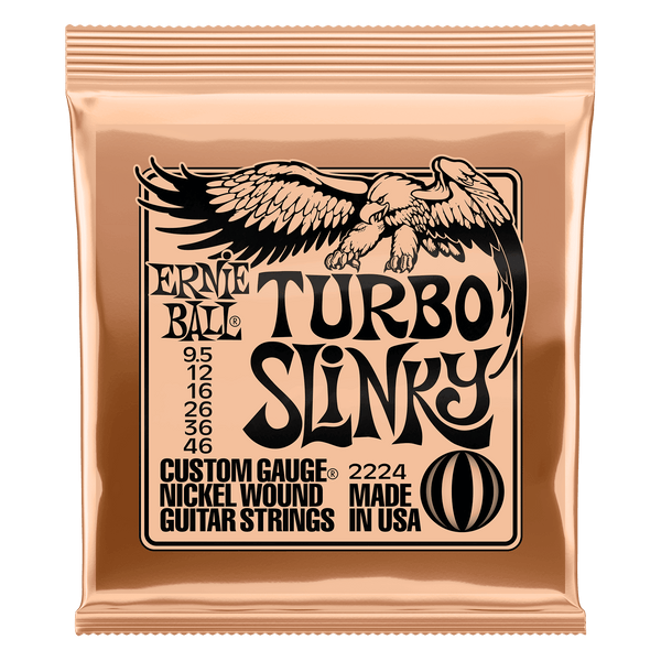 Ernie Ball Turbo Slinky Nickelwound Electric Guitar Strings 9.5-46 Gauge