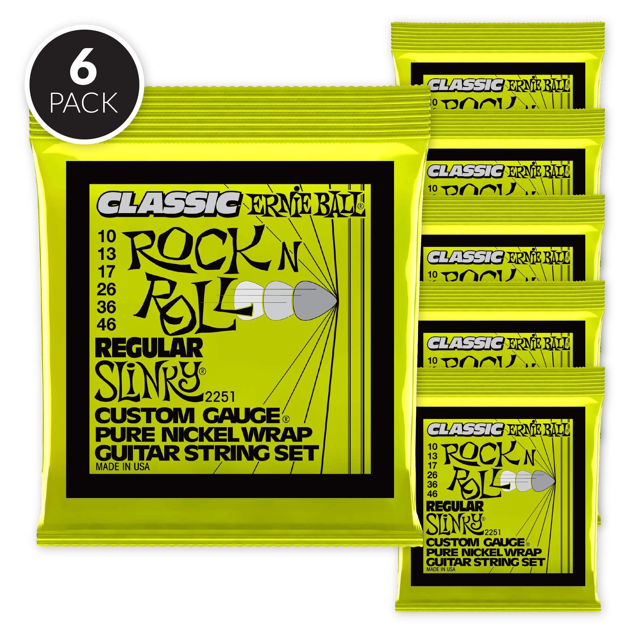 Ernie Ball Regular Slinky Classic Rock and Roll Pure Nickel Wound Elec