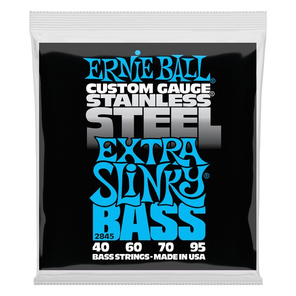 Ernie Ball Extra Slinky Stainless Steel Electric Bass Strings - 40-95 Gauge