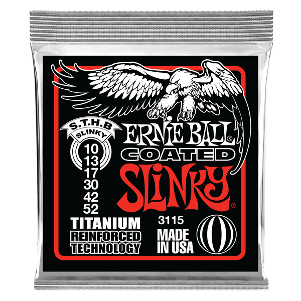 Ernie Ball Skinny Top/ Heavy Bottom Slinky Coated Titanium RPS Electric Guitar Strings - 10-52 Gauge
