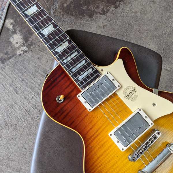 Heritage Custom Shop Core Collection H-150 Electric Guitar with Case, Tobacco Sunburst Artisan Aged