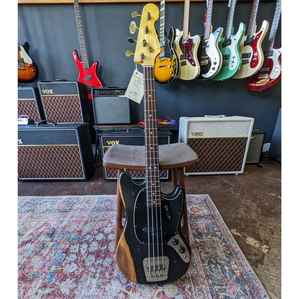 Nash MB-63 Mustang Short-Scale Bass, Black with Heavy Aging