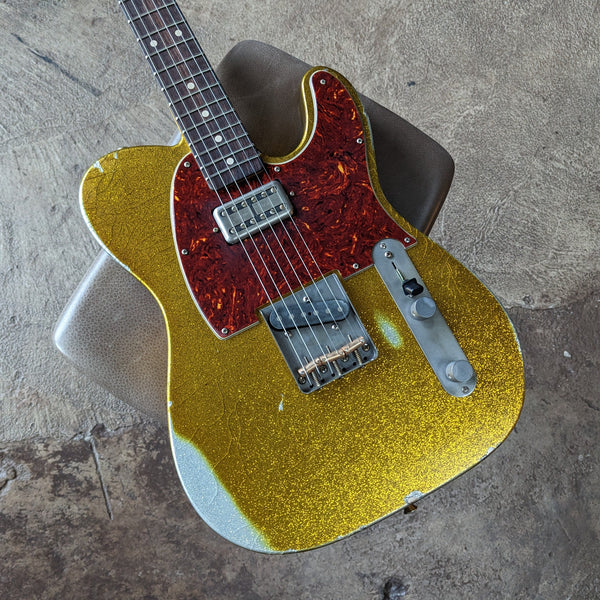 Nash T-63 Telecaster, Gold Sparkle Heavy Aging