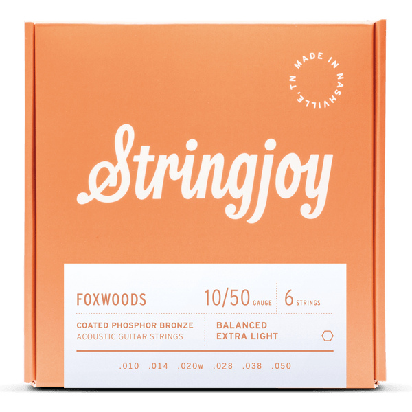 Stringjoy Foxwoods | Extra Light Gauge (10-50) Coated Phosphor Bronze Acoustic Guitar Strings