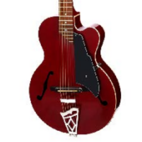 VOX Giulietta VGA-3PS Archtop Acoustic-Electric with Piezo Bridge Pickup, Trans Red