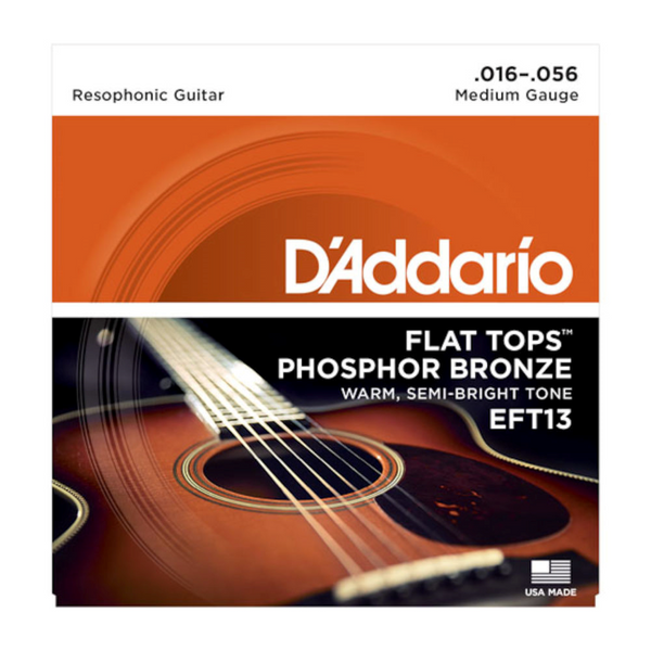 D'Addario EFT13 Phosphor Bronze Flat Tops, Medium, 16-56