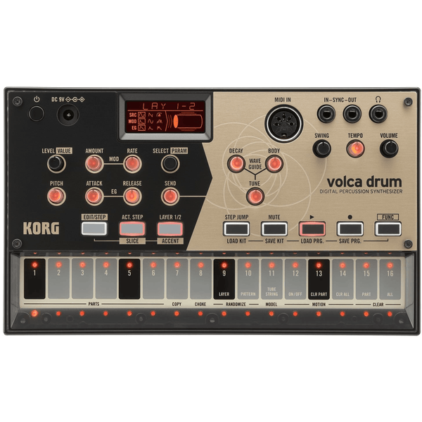 Korg Volca Drum Physical Modeling Drum Synthesizer and PA-100 Volca AC Power Adapter Bundle
