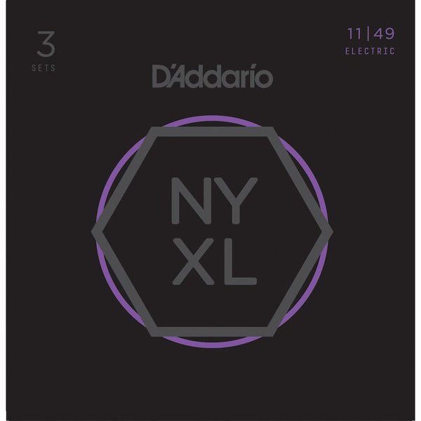 D'Addario NYXL1149-3P Nickel Wound Electric Guitar Strings, Medium, 11-49, 3 Sets