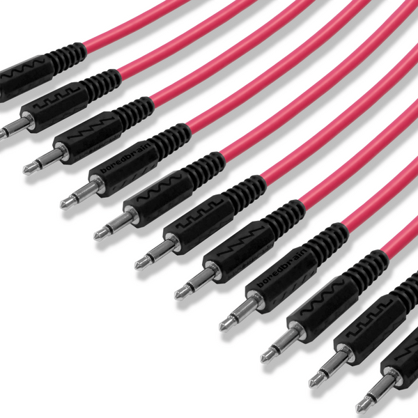 Boredbrain Eurorack Patch Cables 3.5mm TS Mono - Essential 12 Pack