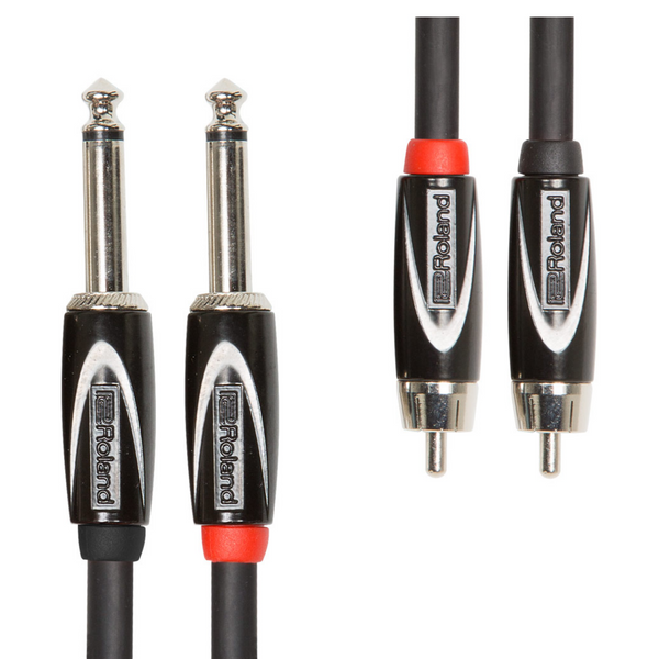 Roland Black Series Interconnect, Dual cable—1/4-inch to RCA