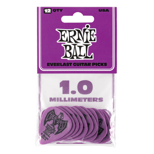 Ernie Ball 1.0MM PURPLE EVERLAST PICKS 12-PACK