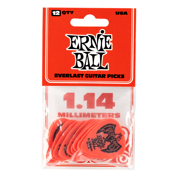 Ernie Ball 1.14MM RED EVERLAST PICKS 12-PACK