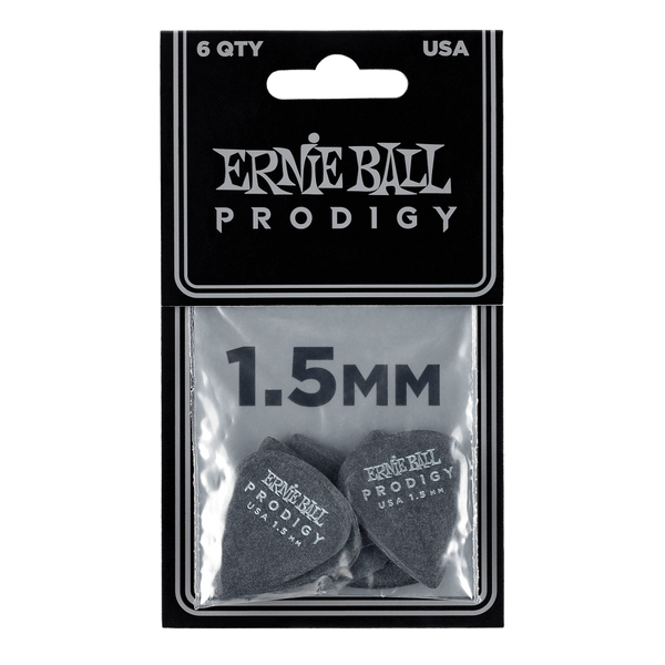 Ernie Ball 1.5MM BLACK STANDARD PRODIGY PICKS 6-PACK