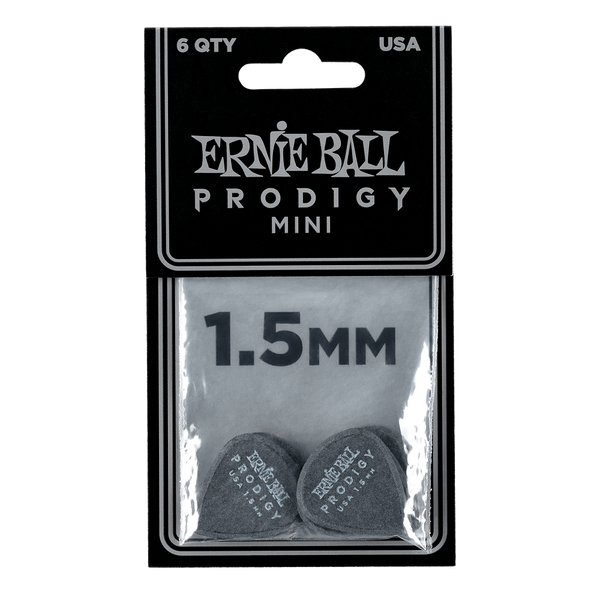 Ernie Ball 1.5MM BLACK MINI PRODIGY PICKS 6-PACK