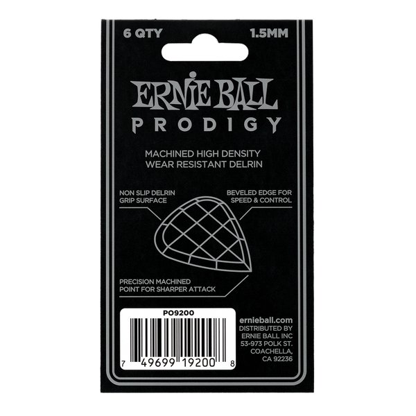 Ernie Ball 1.5MM BLACK MINI PRODIGY PICKS 6-PACK