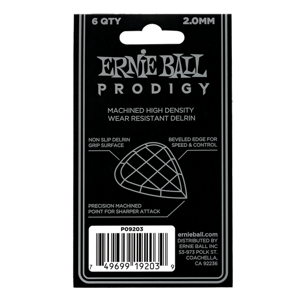 Ernie Ball 2.0MM WHITE MINI PRODIGY PICKS 6-PACK