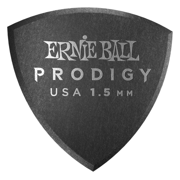 Ernie Ball 1.5MM BLACK LARGE SHIELD PRODIGY PICKS 6-PACK