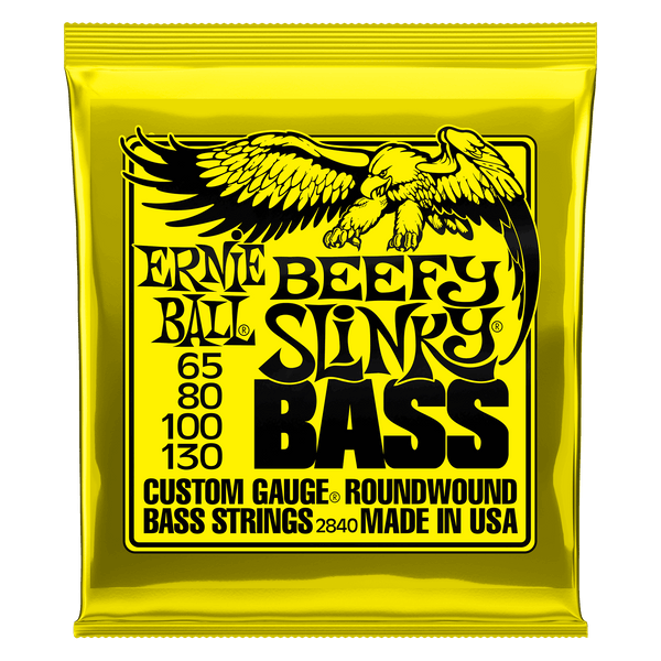 Ernie Ball Beefy Slinky Nickel Wound Electric Bass Guitar Strings - 65-130 Gauge