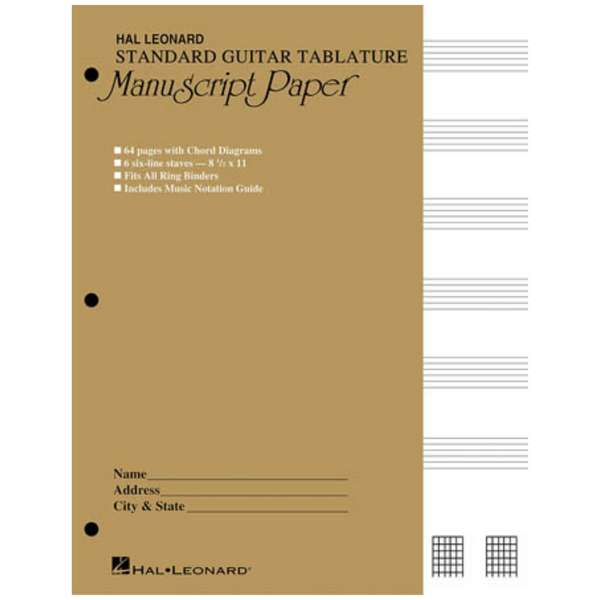 Hal Leonard Guitar Tablature Manuscript Paper, Standard