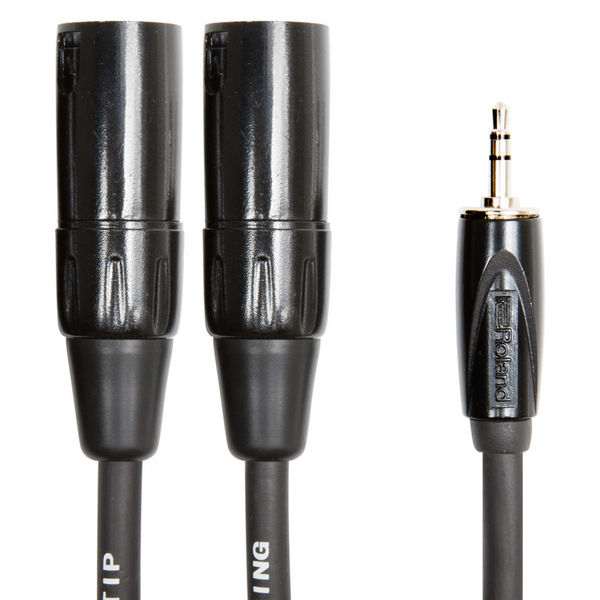 Roland Black Series Balanced interconnect cable—1/8-inch TRS to two XLR male